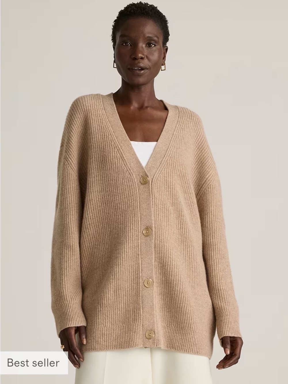 Quince Mongolian Cashmere Oversized Boyfriend Cardigan Sweater size XL